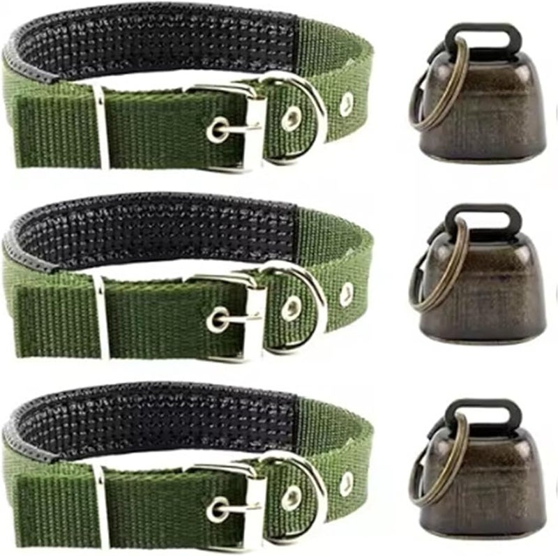 طوق الماعز مع جرس قابل للتعديل مجموعة نايلون للأغنام والأبقار والحيوانات الأليفة 37-44 سم - Image 1